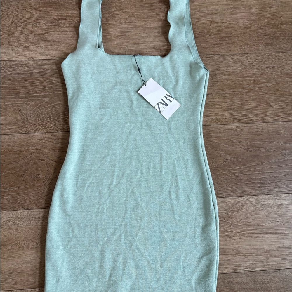 Zara Light Green Mini Dress